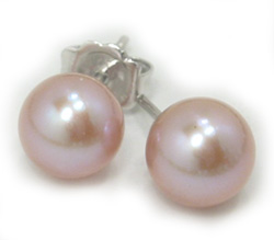 Pink Pearl Earrings, Purple Pearl Earrings