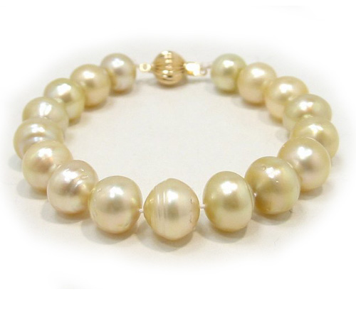 Light Golden South Sea Pearl Bracelet