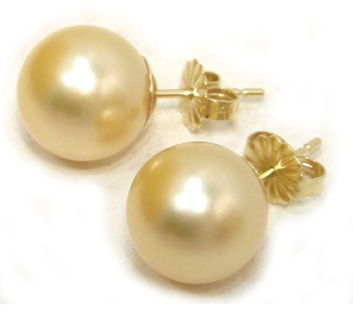 Leverback Earrings with Golden South Sea Pearls
