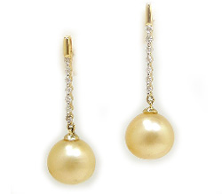 golden South Sea pearl earrings