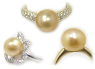 Golden South Sea Pearl Rings