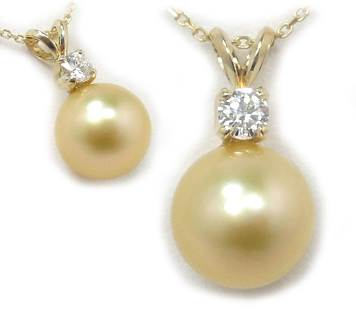 Golden South Sea Pearl Pendant, Golden South Sea Pearls, Discount Pearl Jewelry 