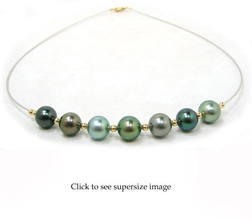 Multicolor Tahitian Pearl Necklace Omega