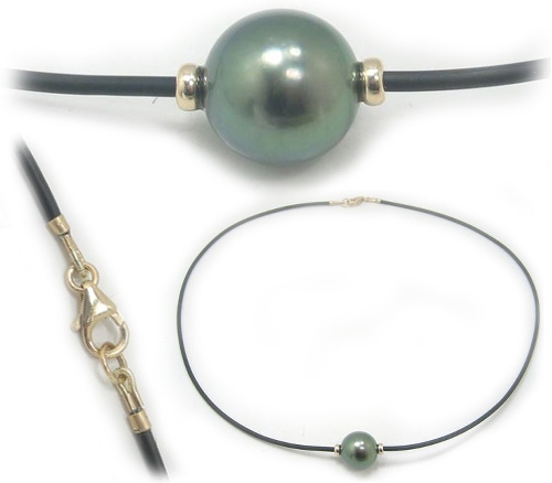  Tahitian Pearl on Rubber Necklace