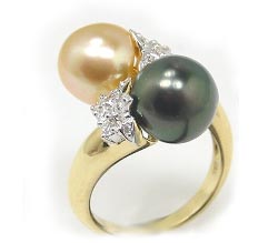 South Sea and Tahitian Pearl Bypass Ring