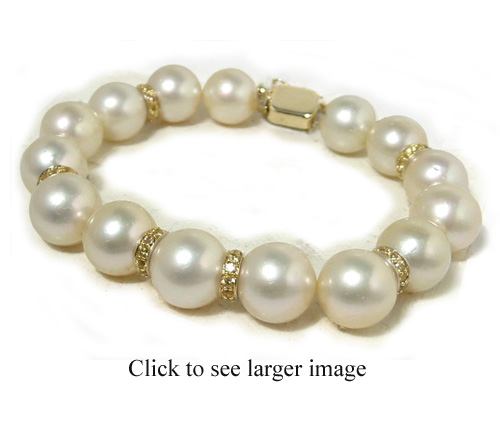 South sea Pearl Bracelet with Yellow Sapphires