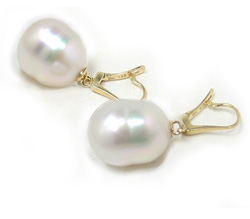 Leverback White South Sea Pearl Earrings