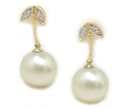 Floral South Sea Pearl Earrings