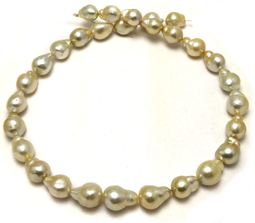 Freeform baroque golden South Sea pearl necklace