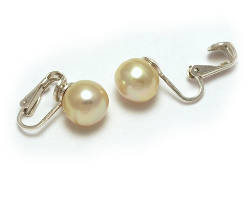 Golden South Sea pearl clip earrings