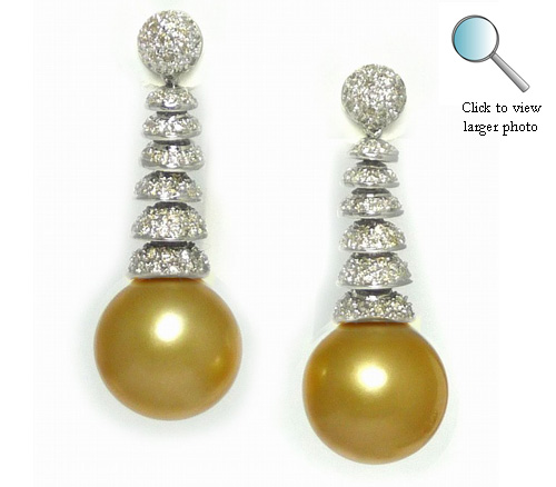 Luxury Golden South Sea Pearl Earrings