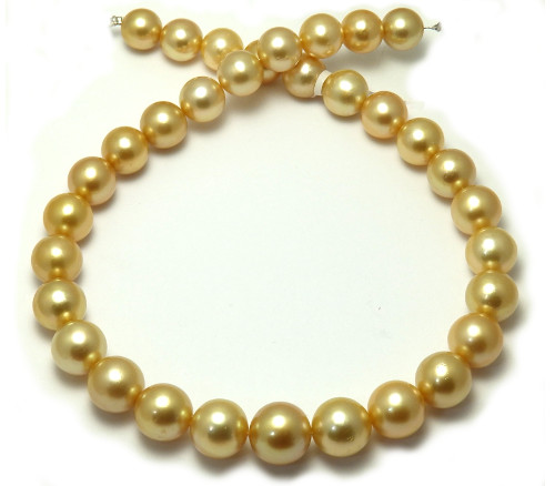Deep  golden South pearl necklace