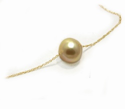 Golden South Sea Pearl Solitaire Necklace