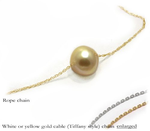  Gold Pearl on Leather Necklace