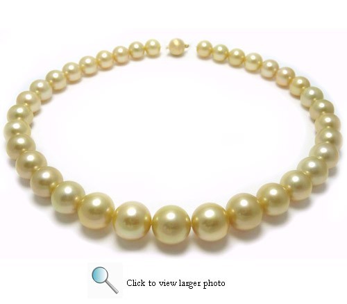 AAA Top Quality Golden South Sea Pearl Necklace