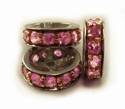 Pink Sapphire Rondels for Pearl Necklace