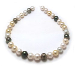 Multicolor South Sea and Tahitian Pearl Necklace