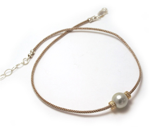 South Sea Pearl Solitaire Necklace on Leather Cord