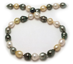 South Sea Pearl Necklace with Black Pearls