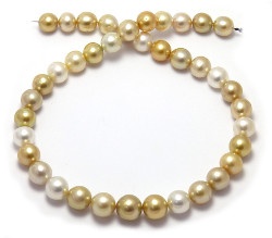 White and Gold South Sea Pearl Necklace