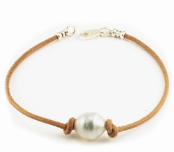 South Sea Pearl Leather Bracelet
