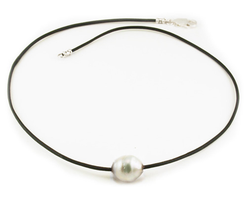  White South Sea Pearl on Leather Bracelet