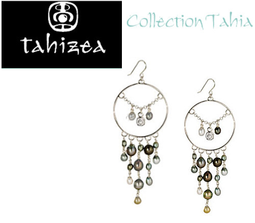 Tahitian Keshi Pearl Chandelier Earrings in Sterling Silver