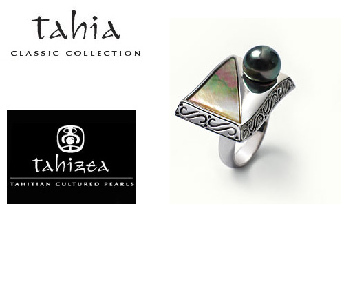 Two Tahitian Pearls Ring in Sterling Silver