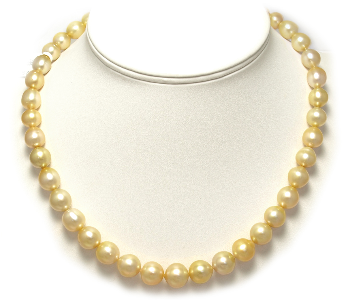 Medium Golden South Sea Pearl Necklace  with Semi round 