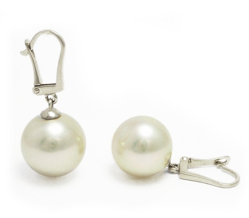 Leverback White South Sea Pearl Earrings