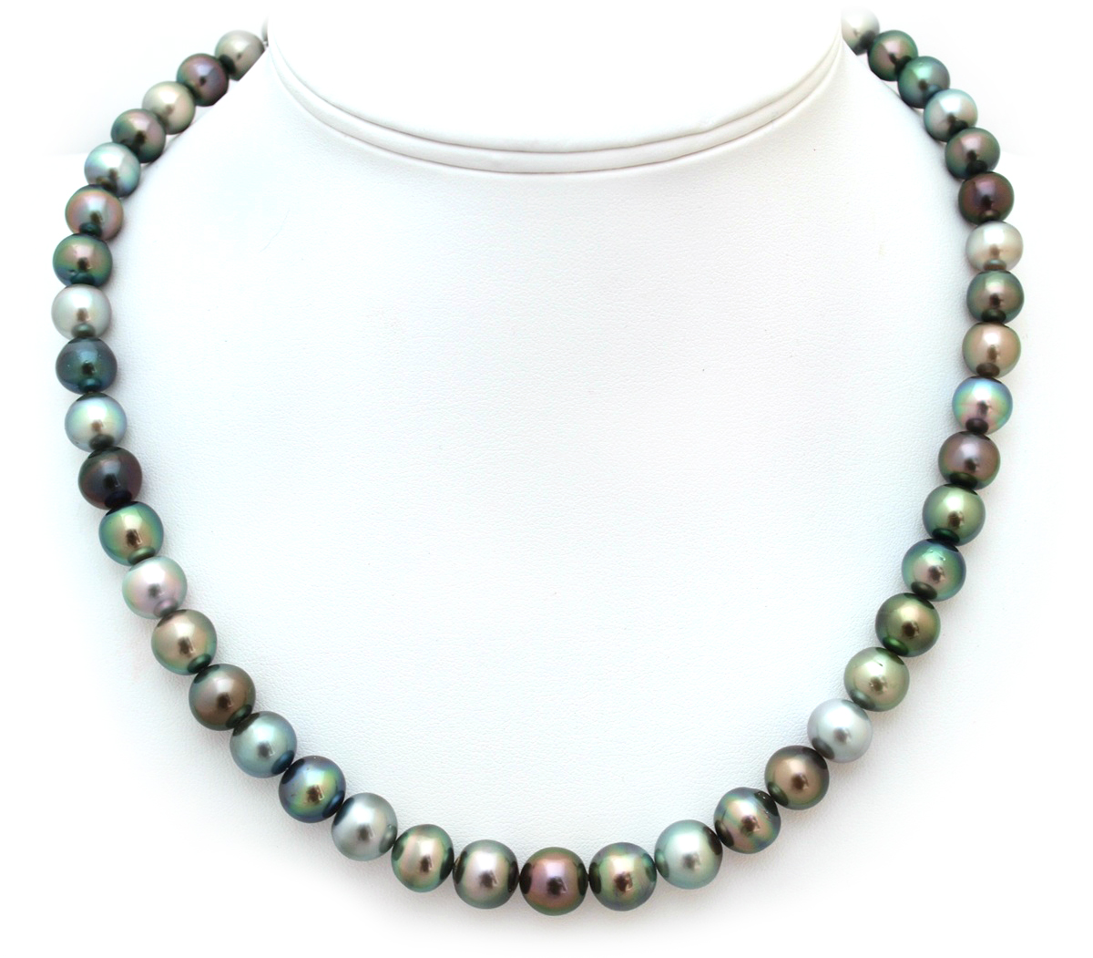 Off Round Tahitian Pearl Necklace with Mixed Fancy Color Tahitian Pearls